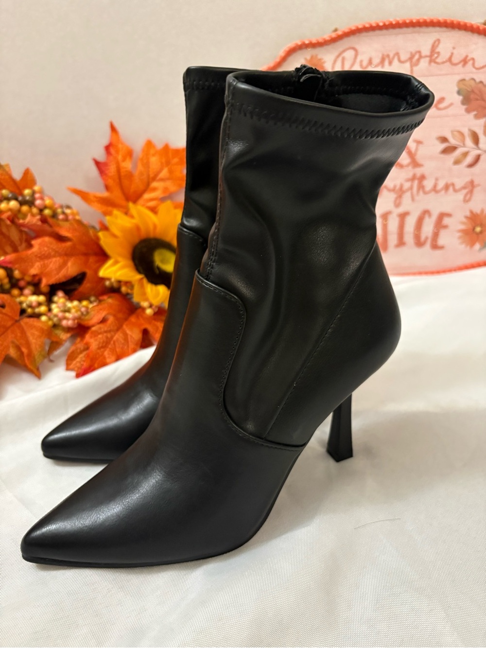 Steve Madden Black Pointed Stiletto Ankle Boots